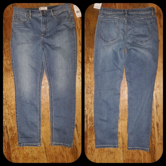 Free People Gummy High Rise Roller skinny cropped stretch Jeans dusty blue - Picture 5 of 16